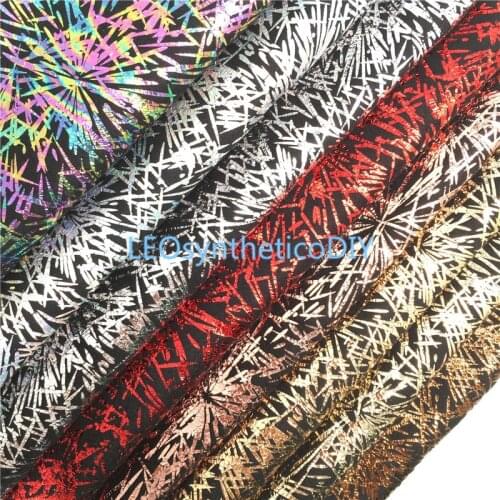 1PC 21X29CM Fireworks Synthetic Leather Fabric Leather Sheets, PU Leather For Making Bows LEOsyntheticoDIY R328