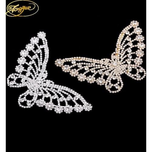 10.5*7cm Fashion Style The Butterfly Zircon Alloy DIY Sewing Applique Wedding Dress Decoration Rhinestone Crafts