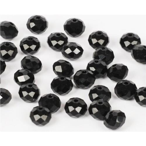 10mm 70Pcs/Bag Black Mixed Faceted Rondelle Glass Crystal Beads spacer Bracelet necklace Making DIY Round Quartz