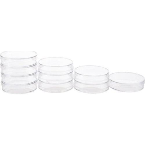 10Pcs/Set 70mm Polystyrene Petri Dishes Affordable For Cell Clear Sterile Chemical Instrument Drop Shipping
