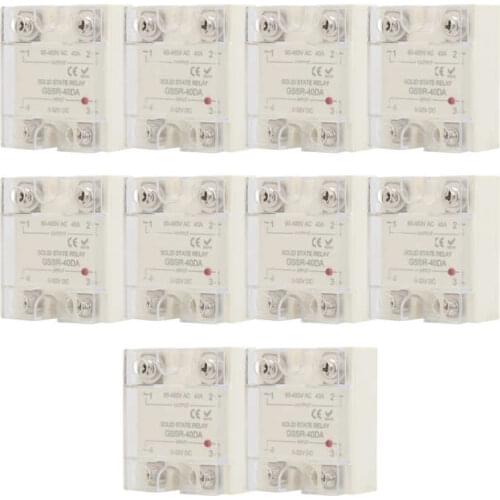 10Pcs Solid State Relay DC Control AC GSSR-40DA 24-380V for Mechanical Control System