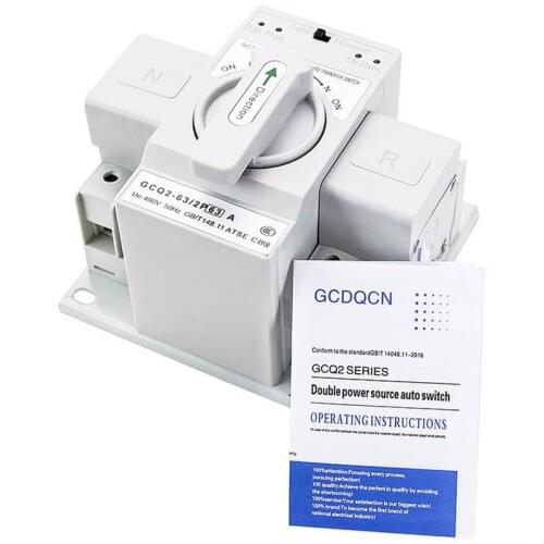 2P 63A 110V/220V MCB type Dual Power Automatic transfer switch ATS Rated voltage 220V /380V Rated frequency 50/60Hz