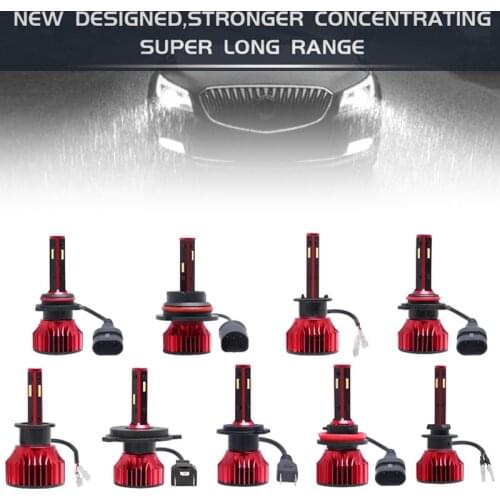 Car Light 9005/9006/H1/H4/H7/H8/H11/880/881 4-Sides 72W 6000LM IP67 6500K Fog Light Car LED Headlight Fit for Car Motorcycle