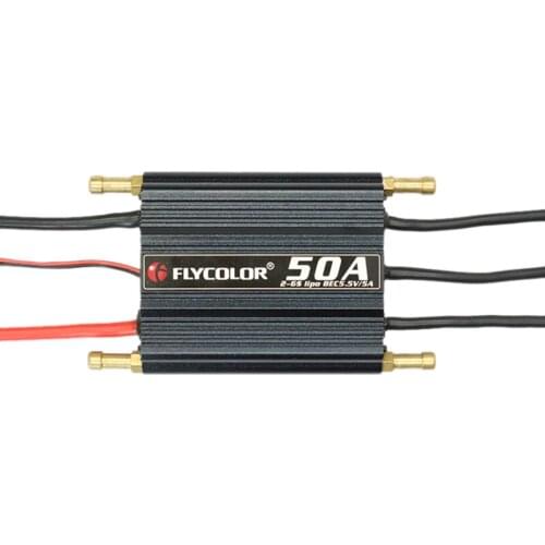 Flycolor 50A Brushless ESC For RC Boat 2-6S With 5.5V/5A BEC
