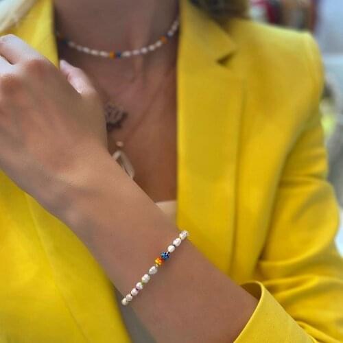 Go2Boho Freshwater Pearl Bracelet For Women Rainbow Bracelets Summer Beach Pearls Jewelry 2021 Miyuki Beads Pulseras Female Gift