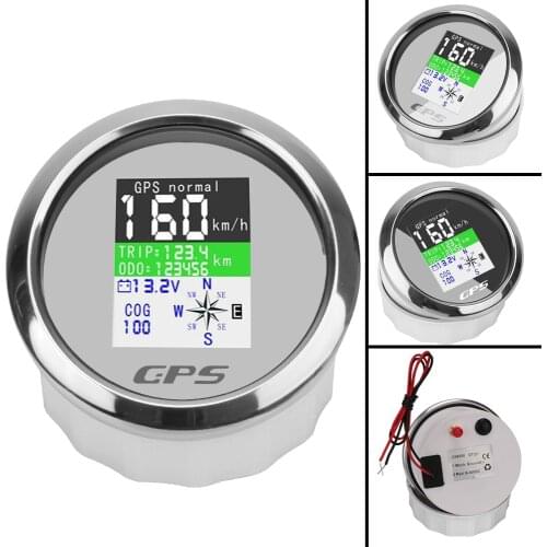 Digital GPS Speedometer Odometer Gauge 85mm Waterproof Adjustable Trip For Motor Yacht Boat Car Outboard Engine +GPS Antenna