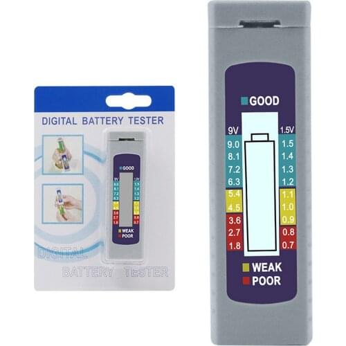 Digital Battery Tester Voltage Current Voltage Tester 9V 1.5V Button Battery Capacity Check Detector Capacitance Diagnostic Tool