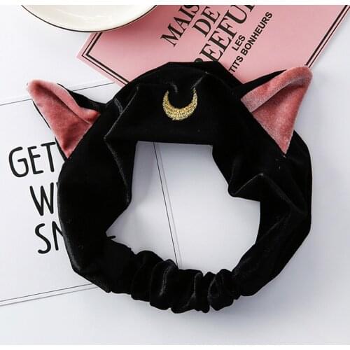 Women Cat Ears Headband Face Wash Cosmetic Hair Hoop Make Up Headwear Shower Yoga Hair Band