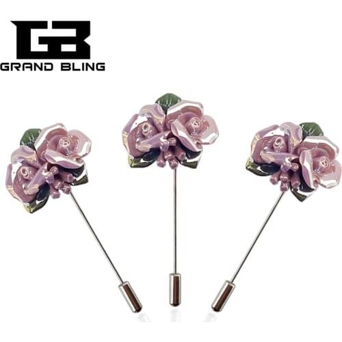 Doule Ceramic Rose Flowers Lapel Pins for Ladies' Coat/Hat