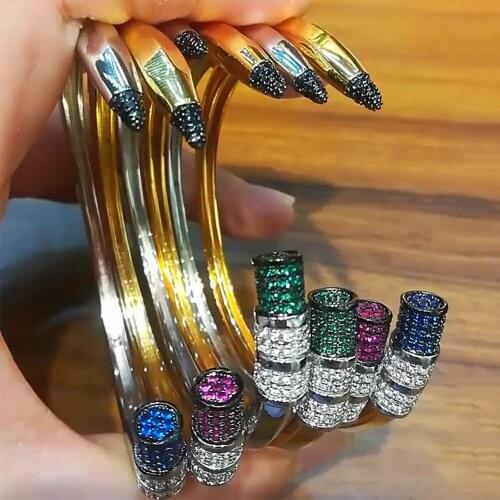 KellyBola Elegant Luxury Stackable Bangle Womens Shiny Open Bangle Bridal Wedding Dubai Bracelet Party Brincos Para as Mulheres