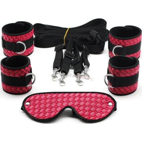 Smspade 2017 luxury 4pieces/lot pink PU under bed bondage kit, bedroom restraints kit, sex erotic bondage adult products