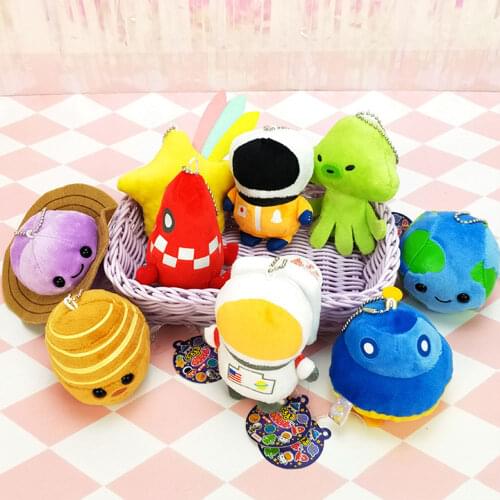 Space Series Plush Stuffed Toy Doll Keychain Key Spacecraft Earth Planet Saturn Jupiter Alien Star Rocket Pendant Gifts Toys