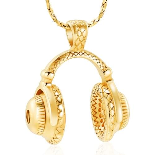 Cremation Jewelry Headphone Urn Necklace for Ashes Stainless Steel Keepsake Memorial Music Headset Pendants Ash Jewelry