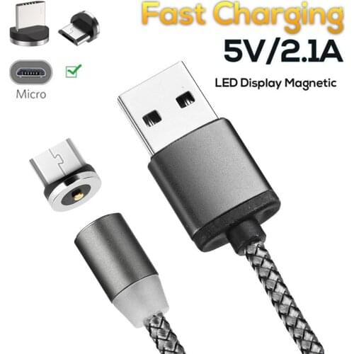 Original Micro USB Magnetic Cable Magnet Charger Wire For Samsung A6 A7 2018 Huawei Y5 Y6 Y7 2019 Honor 8A 8X Redmi 6 4X Note 5