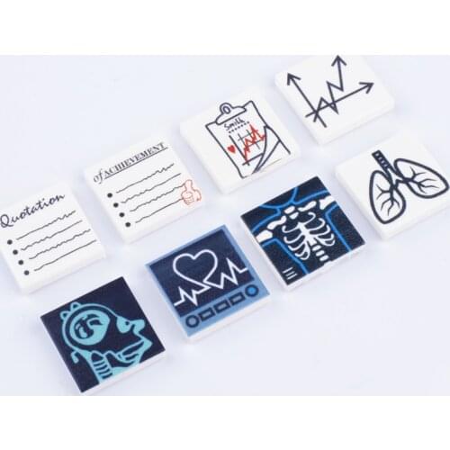 Mini City Building Blocks Printing Office Performance Sheet Purchase Order Medical Parts Doctor Nurse Minifigs Toys for Kids