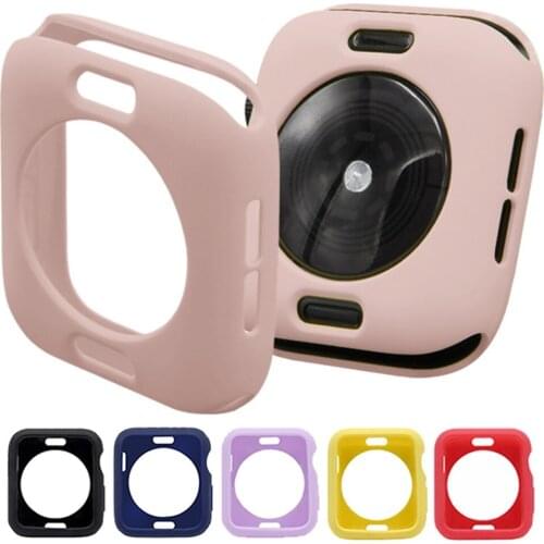 Soft Silicone Cover Case For Apple Watch 44mm 40mm IWatch Case 42mm 38mm Bumper Protector For Apple Watch Series SE 1 2 3 4 5 6
