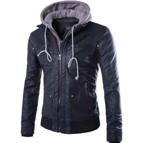 2020 Autumn Winter New Men Casual Classic Warm Fleece Leather Jacket Coats Men Motor Leather Jackets Men US size