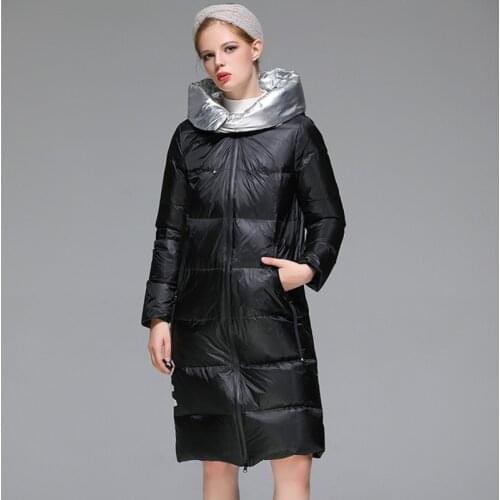 2020 Winter New Womens Cotton Coat Length Soft Clothes white duck down Jacket Woman Parkas lady overcoat outwears long coats