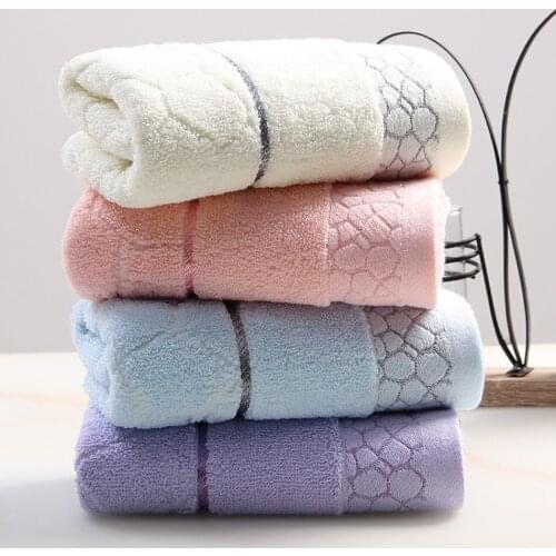 100% Cotton Face Towel 34x75cm Household Face Wash Thickened Super Absorbent Plush Towel Family Special Daily Gifts