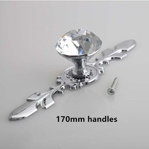 Dresser pulls knob clear k9 crystal drawer cabinet knobs shiny silver chrome glass diamond modern deluxe furniture handles knobs
