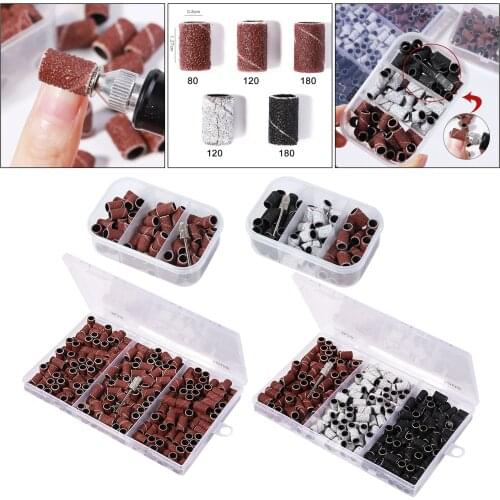 Nail Art Sanding Bands Gel Polish Remover Tool W/Mandrel Drill Sandpaper Band Accessory Sleeves Polishing Sanding Drum Tools