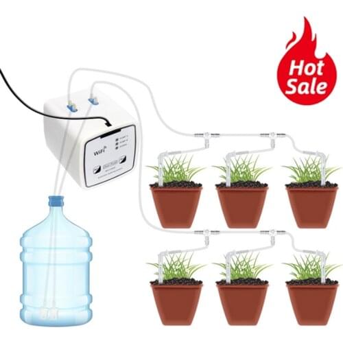 WIFI Remote Control Intelligent Watering Device Automatic Water Drip Irrigation System Mobile Control 15/20 Pot Irrigation Set