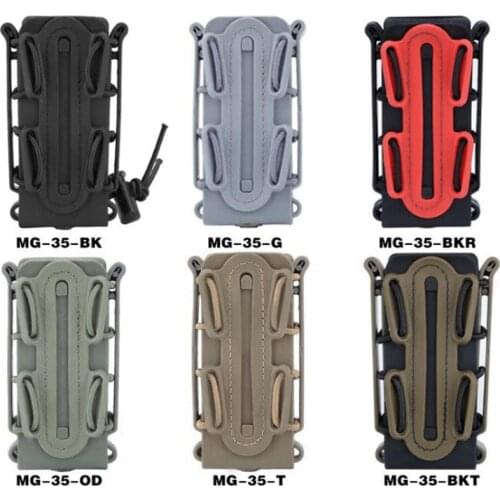 Magazine Pouch 9mm AR15 M4 5.56/7.62 Pistol Magazine Pouch Polymer Soft Shell Tactical Mag Holder Carrier with MOLLE Belt Clips