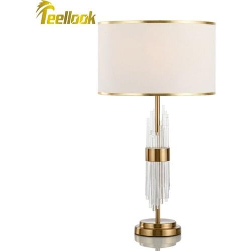 Teellook Modern crystal living room simple bedroom study bedside creative table lamp
