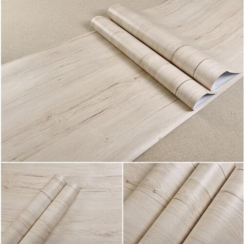 Wood grain Home Decor Furniture Vinyl Wrap Waterproof Wall Sticker Self Adhesive PVC Wallpaper Kitchen Desk Door Decorative Film