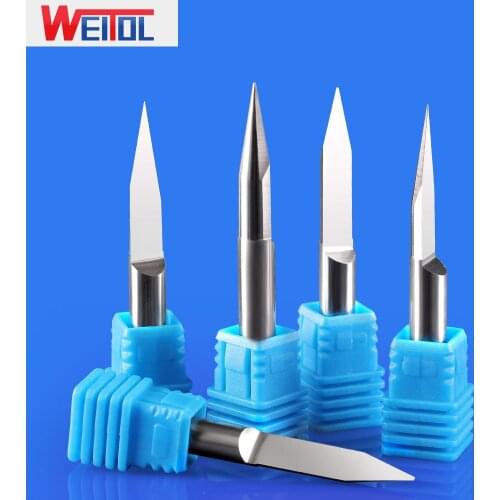 WeiTol 6mm PCB engraving bits CNC machine tools wood carving tools 30 degree router bits 50mm total length