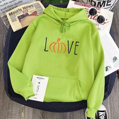 Pumpkin Love Sweatshirt Vintage Halloween Pumpkin Party Oversized Crewneck Sweatshirt Women Harajuku Hoodie Pink Plus