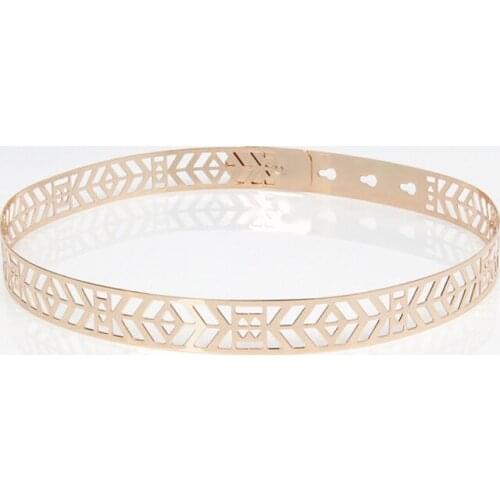 Women Punk Full Metal Mirror skinny Waist Belt 2019 Metallic Gold Plate 3cm Wide Chains Lady ceinture sashes for dresses RT35