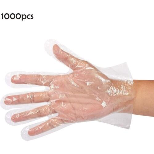 1000pcs Plastic Disposable Gloves Restaurant Home Service Catering Hygiene Gloves For Food Cleaning Cooking Restaurant Kitchen
