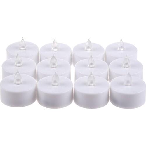 12 Flickering Candle Set Runs on Batteries Flickers Like a Real Candle Battery Operated Tealight Candles Flameless Candle Wedd