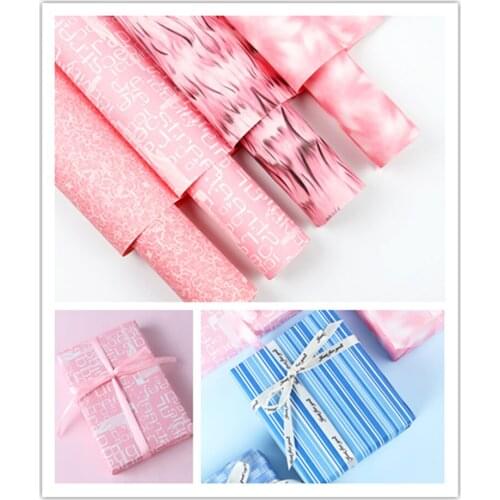 20pcs/lot 63x63cm Flat Printed Kraft Paper Retro Rose Flower Wrapping Paper Christamas Birthday Gift Packing Paper Supply