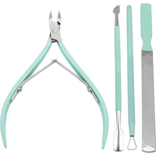 4 Pcs Of Cuticle Trimmer Unloading Pliers Pusher Set Stainless Steel Cuticle Peeling Scraping Tool Fader Nail Scissors Trimmer