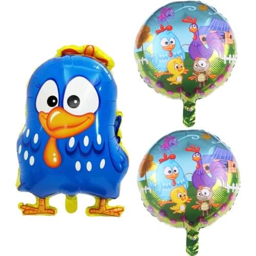 Brazil Auspicious Chicken Balloons Birthday Cartoon Blue Chick galinha pintadinha Animal Ballons Farm Theme Party Decoration Toy