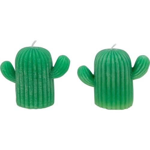 Inco Candle Decorative Cactus Shaped Candle Vanilla Scented-Green Color