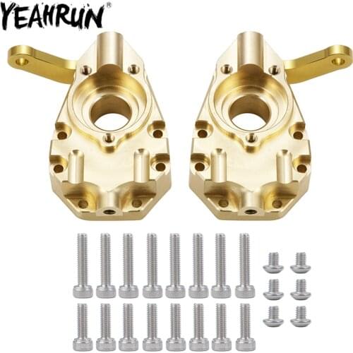 YEAHRUN TRX4 Front Steering Knuckle Kit Heavy Duty Brass Steer Cup Counterweight for 1/10 RC Crawler Traxxas TRX-4 Upgrade Parts