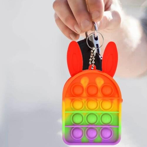 Coin Purse Silicone Pressing Bubble Fingertip Toy Anti-Stress Set Stress Reliever Squeeze Crafts Adult Child Sensory Storage Bag