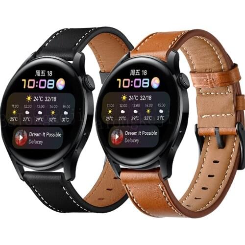 Leather Watchband Strap For Huawei Watch 3 / 3 pro / GT 2 Pro / GT2 46mm Smart Wristband Bracelet Replacement Accessories belt