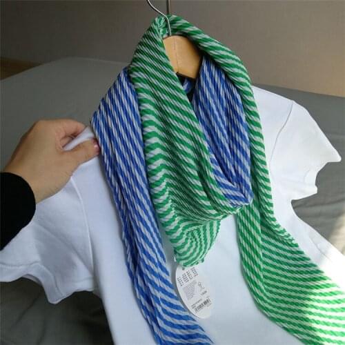 HOT SELLING Miyake pleated Water wave twill hypotenuse Diamond scarf striped scarf IN STOCK