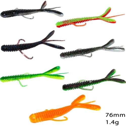 Creatures Craw Bait 7.6cm 1.4g 6pcs Pike Chub Catfish Perch Fishing Jig Head Soft Plastic Shrimp Crawfish Lures
