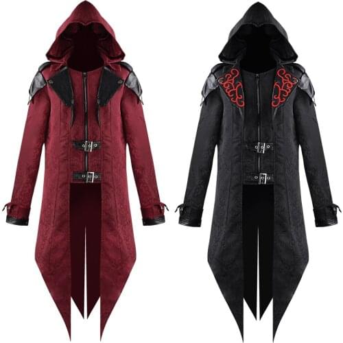 Mens Medieval Retro Jacket Renaissance Gothic Coat Man Tuxedo Halloween Formal Costume Cosplay Costume Renaissance Jacket