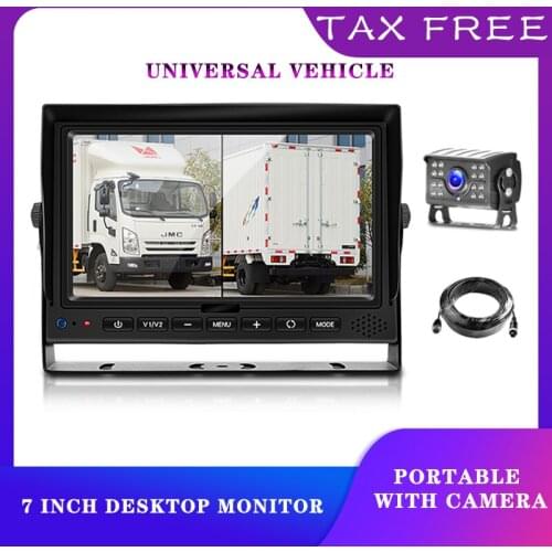 9-35V Desktop Monitor 7 Inch Car Mirror Screen Night Vision Rear View Back Up Camera IPS Display MDVR TFT LCD Car TV Monitor