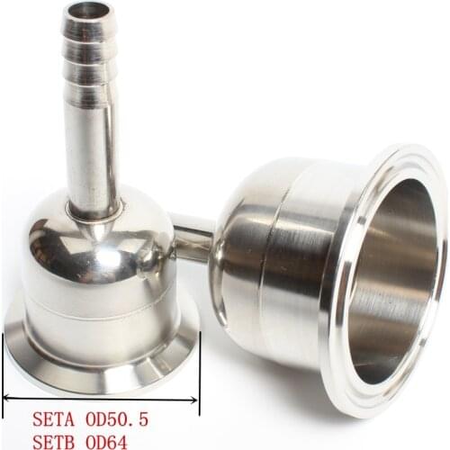 1.5 ''(38mm) OD50.5 x 9.5mm 2 '' (51mm) OD64 x 9.5mm a spina di pesce Tri-clamp reducer