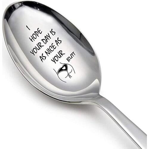 Valentines Day Gift Small Love Gift Long Spoon With Letters Like Butt Beard Birthday Gift For Girlfriend Boyfriend Present