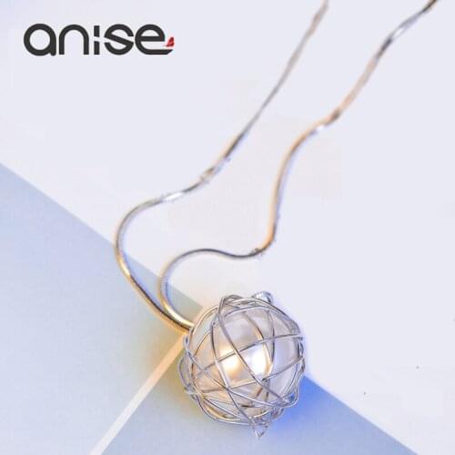 Simple Fashion Women Hollow Metal Ball Pendant Necklaces Geometric Irregular Long Sweater Necklace