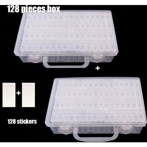 Transparent Diamond Beads Container Rhinestone Daimond Stone Organizer Storage Cover with Hole Diamond Painting Accessory Box