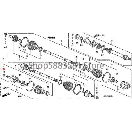 Car outer ball cage dust cover drive shaft dust cover assembly hon daa cco rd front half shaft dustproof half shaft repair kit